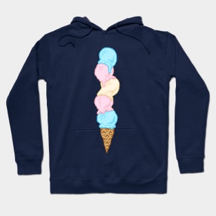 Trans Pride Flag Ice Cream Cone Hoodie